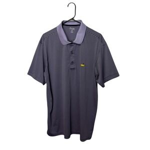 Masters Tech Polo Shirt Mens XL Purple Striped Performance Golf Stretch Augusta
